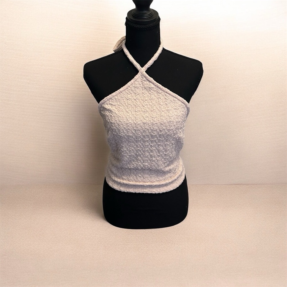 Sexy Lulu's Textured Cream Halter Camisole Size S